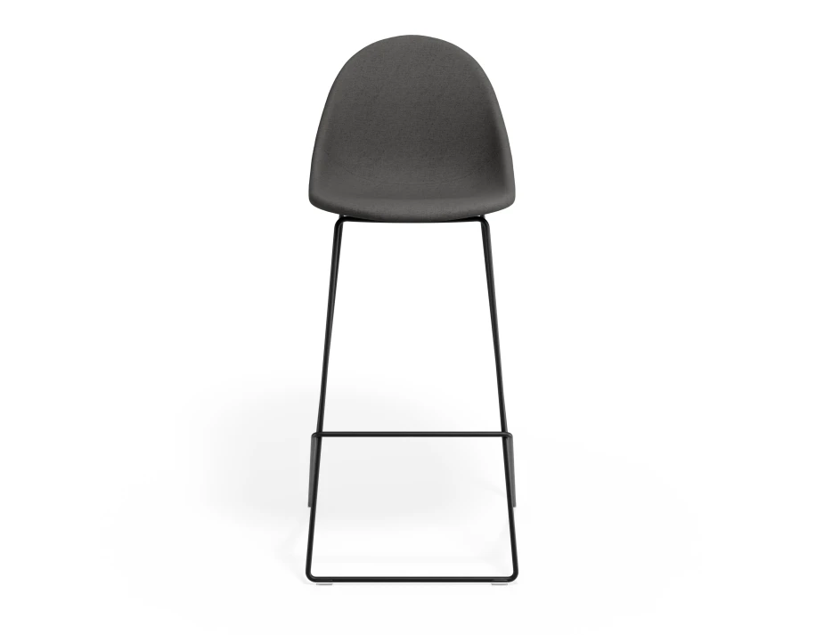 Pebble Barstool Greyfabricseat Blackframe