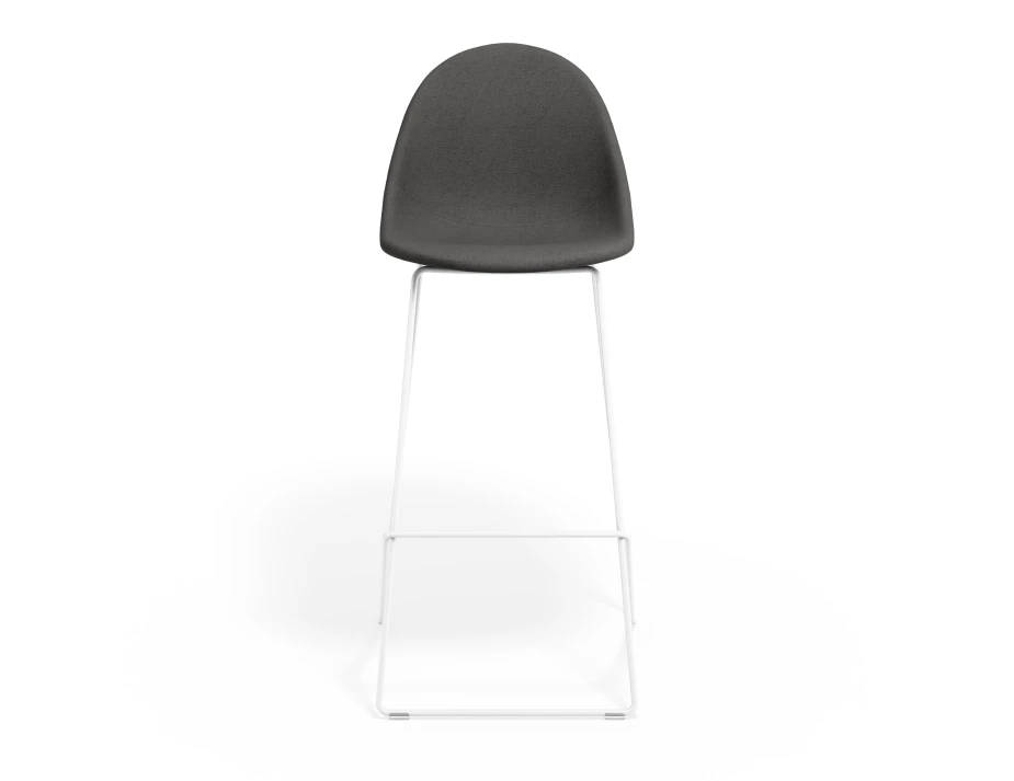 Pebble Barstool Greyfabricseat Whiteframe