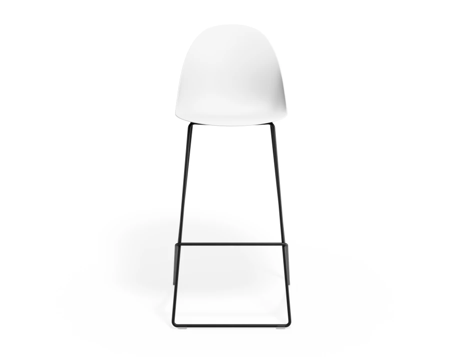 Pebble Barstool Whiteseat Blackframe