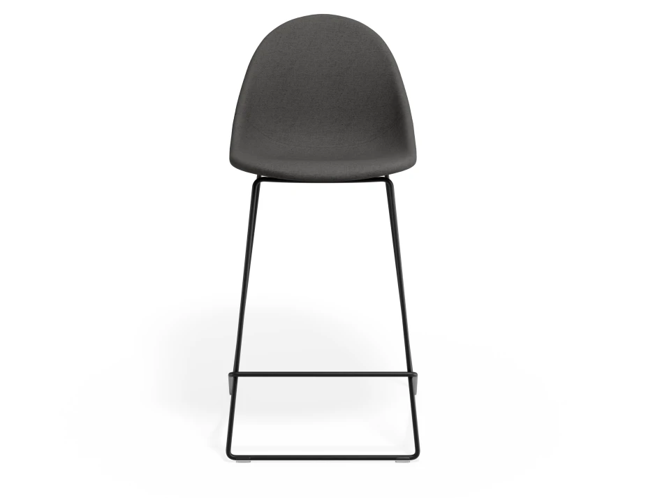 Pebble Kitchenstool Greyfabricseat Blackframe