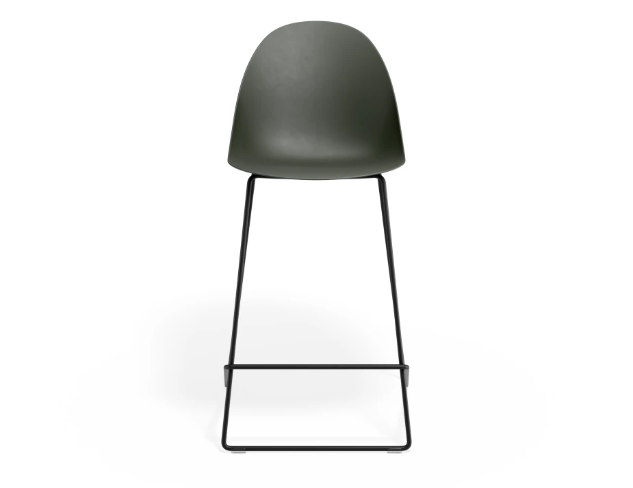 Pebble Kitchenstool Oliveseat Blackframe