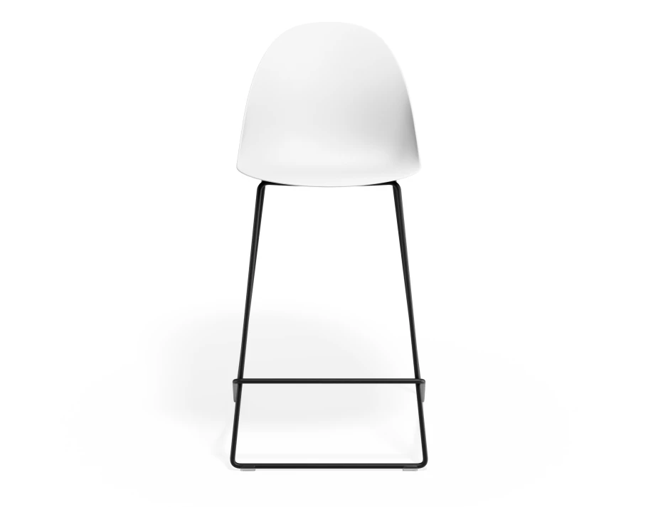 Pebble Kitchenstool Whiteseat Blackframe