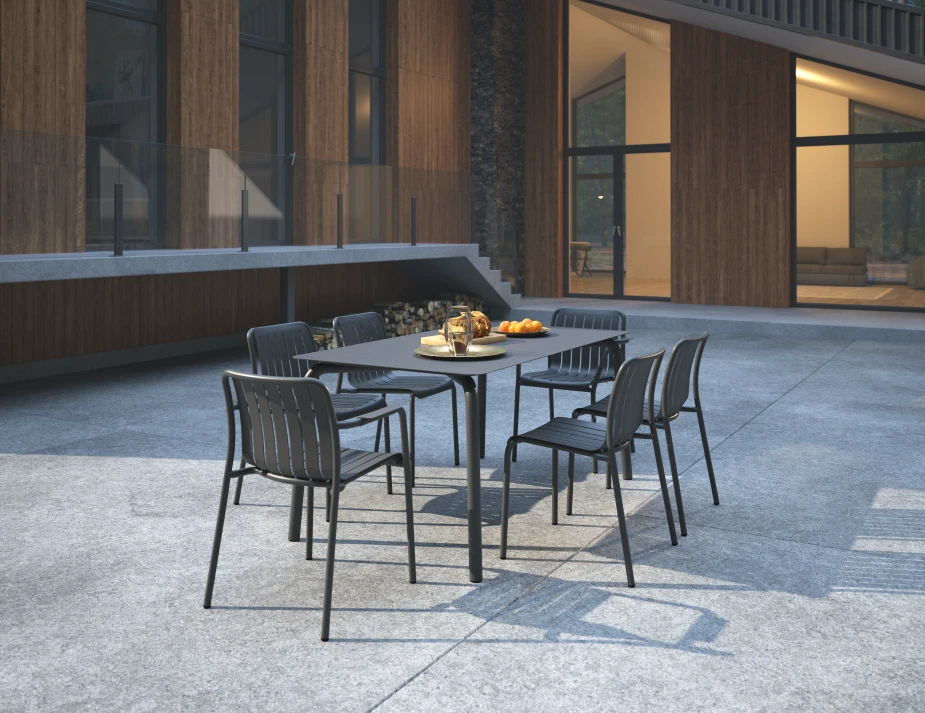 Roku Diningset160 Charcoal