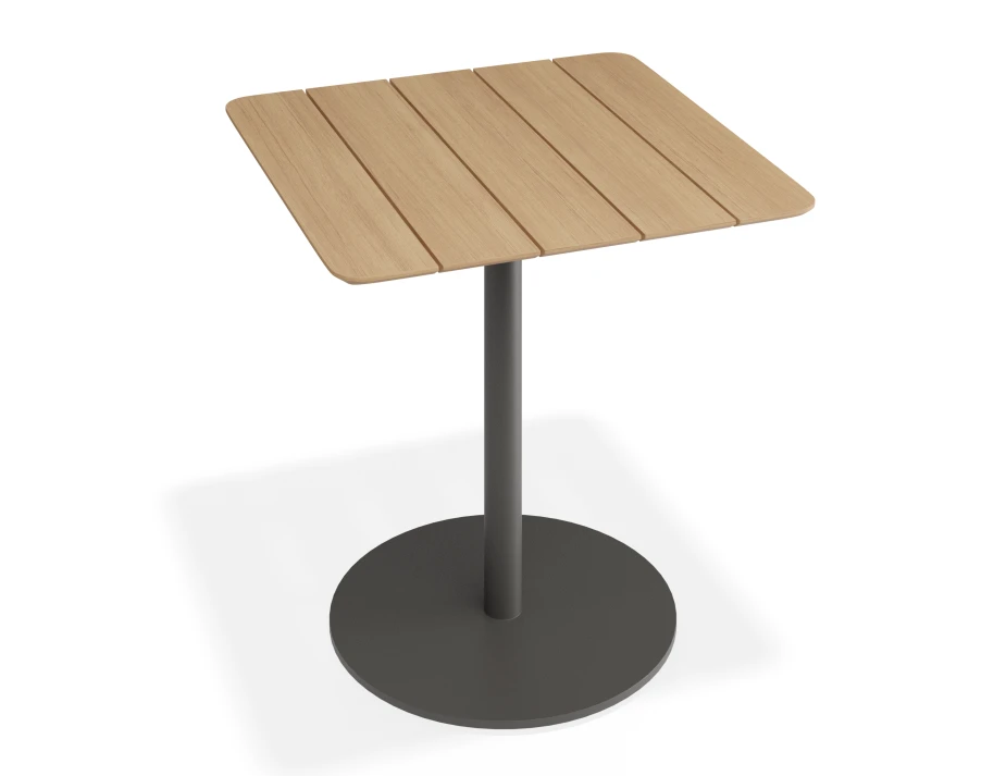 Roku Teakcafetable 75x75 Charcoal