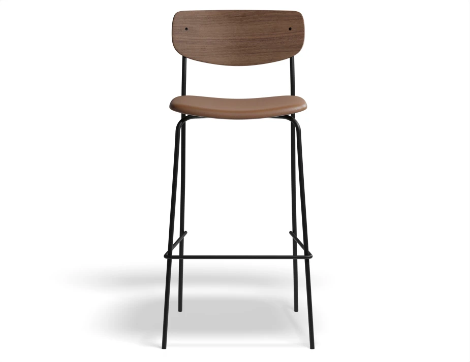 P4 Rylie Stool 75cm Walnut TanPU Front