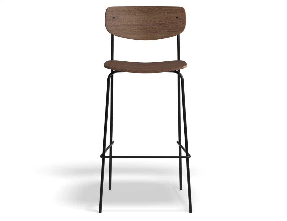 P4 Rylie Stool 75cm Walnut Walnut Front
