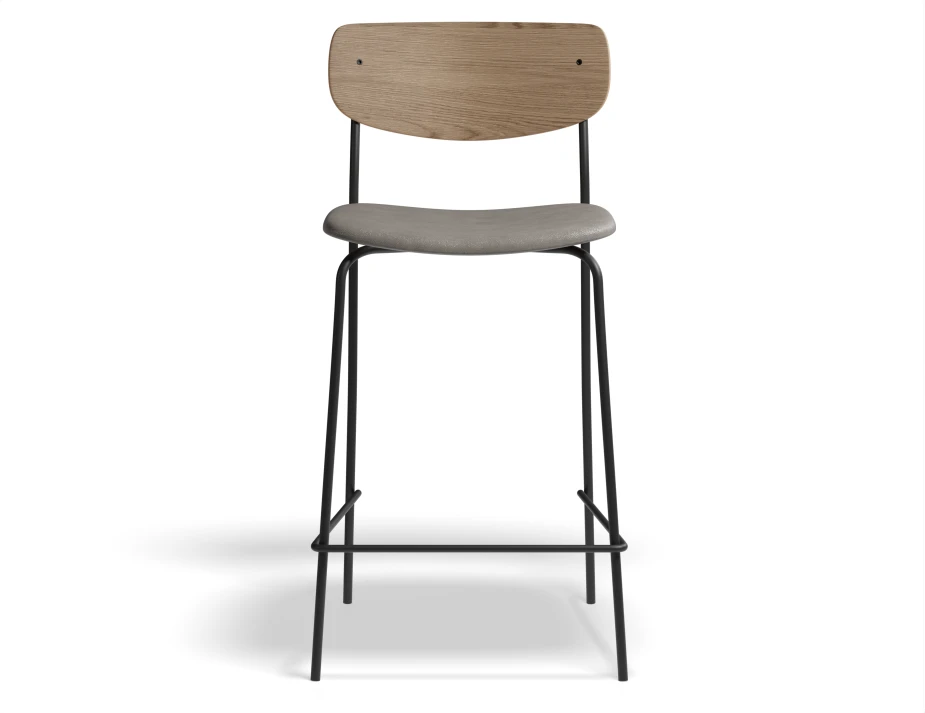 Rylie Stool 65cm Natural GreyPU Front