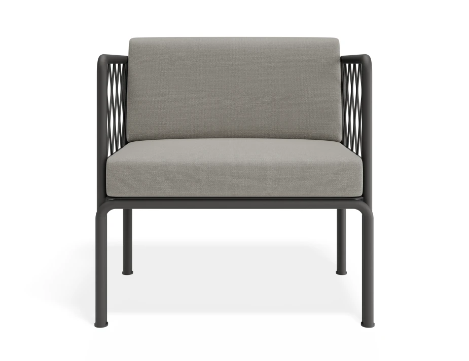 P 4v2 Seville Loungechair Charcoalframe Lightgreycushion