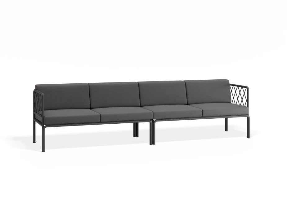 Sevillev2 4seater Charcoalframe Darkgreycushion