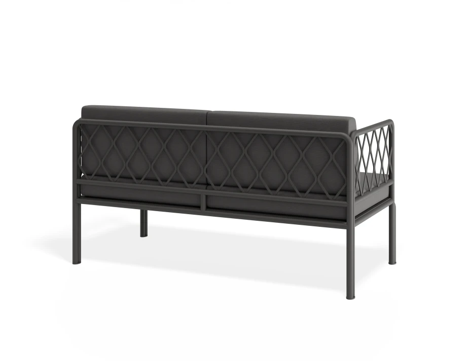 Sevillev2 2seater Charcoalframe Darkgreycushion
