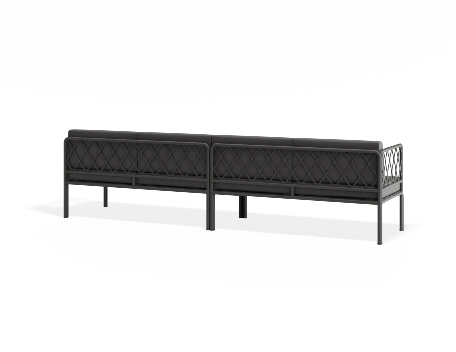 Sevillev2 4seater Charcoalframe Darkgreycushion