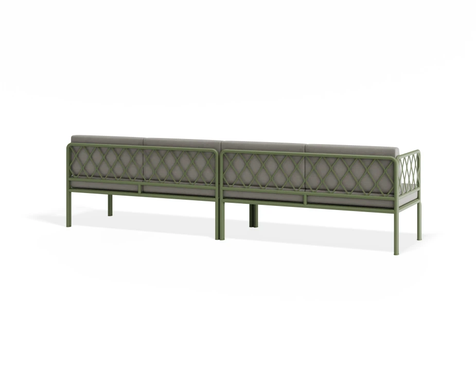 Sevillev2 4seater Greenframe Lightgreycushion