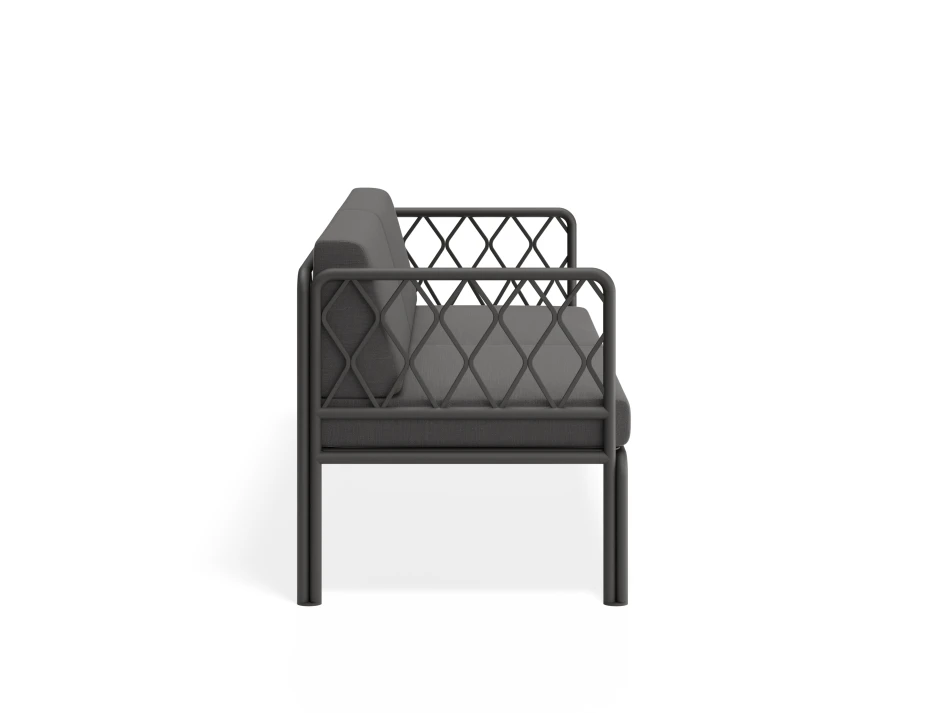 Sevillev2 2seater Charcoalframe Darkgreycushion