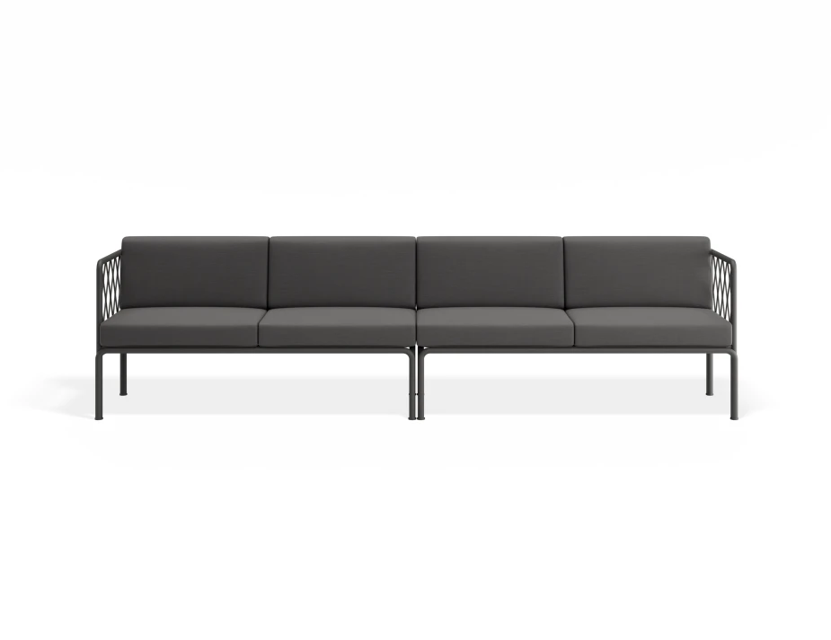 Sevillev2 4seater Charcoalframe Darkgreycushion