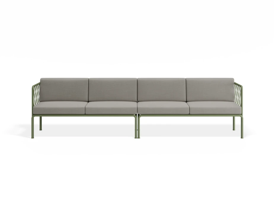 Sevillev2 4seater Greenframe Lightgreycushion