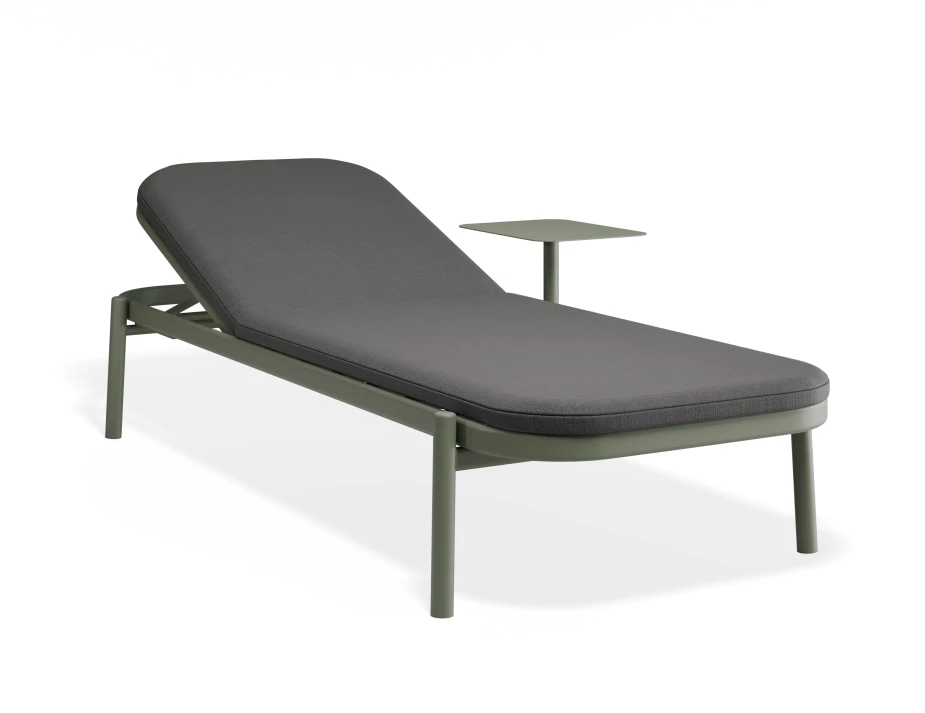 Verano Sunlounge Sidetable Greenframe Darkgreyfabric
