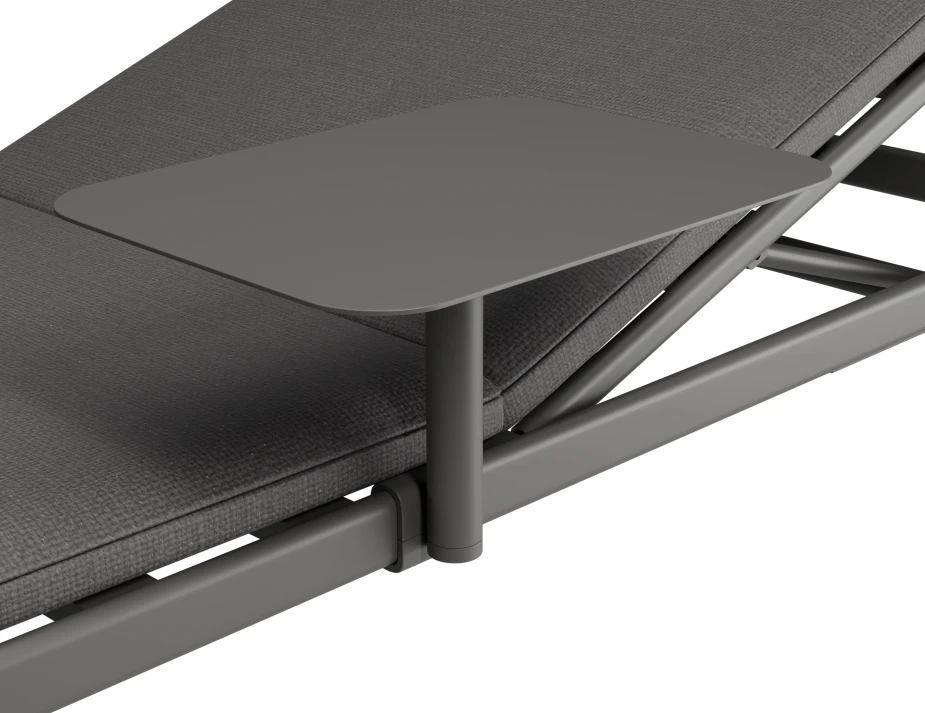 Verano Sunlounge Sidetable Charcoalframe Darkgreyfabric