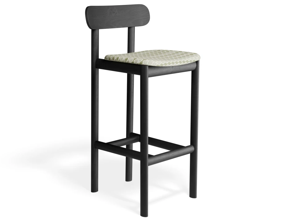 Zarav6 Barstool Black Greenjacquard