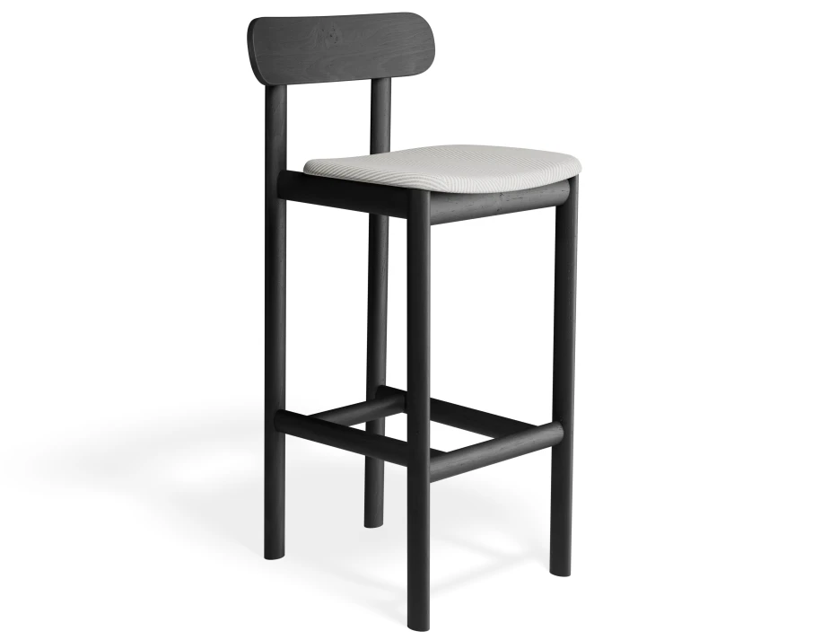 Zarav6 Barstool Black Herringbone