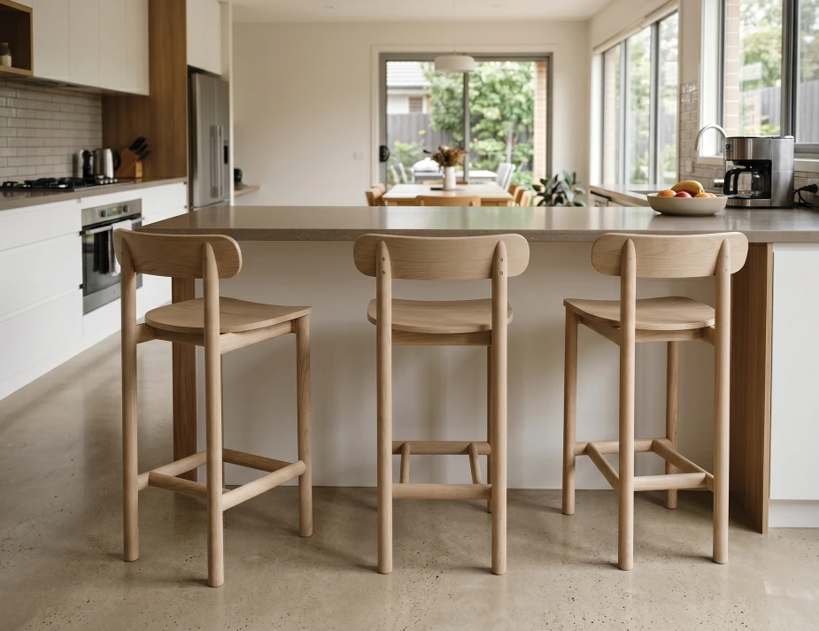 Zara Natural Wooden Bar Stool | Level