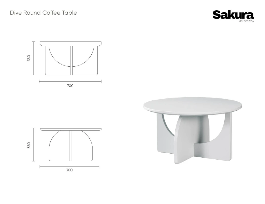 Sakura Collection Line Drawings Dive Coffee Table Round Website