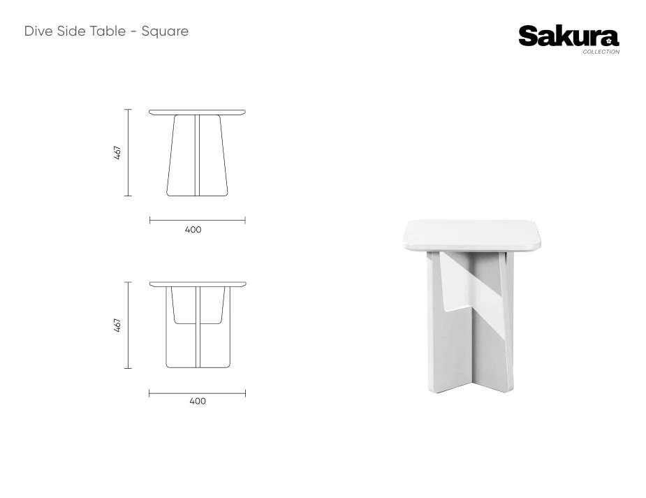 Sakura Collection Line Drawings Dive Side Table Round Website