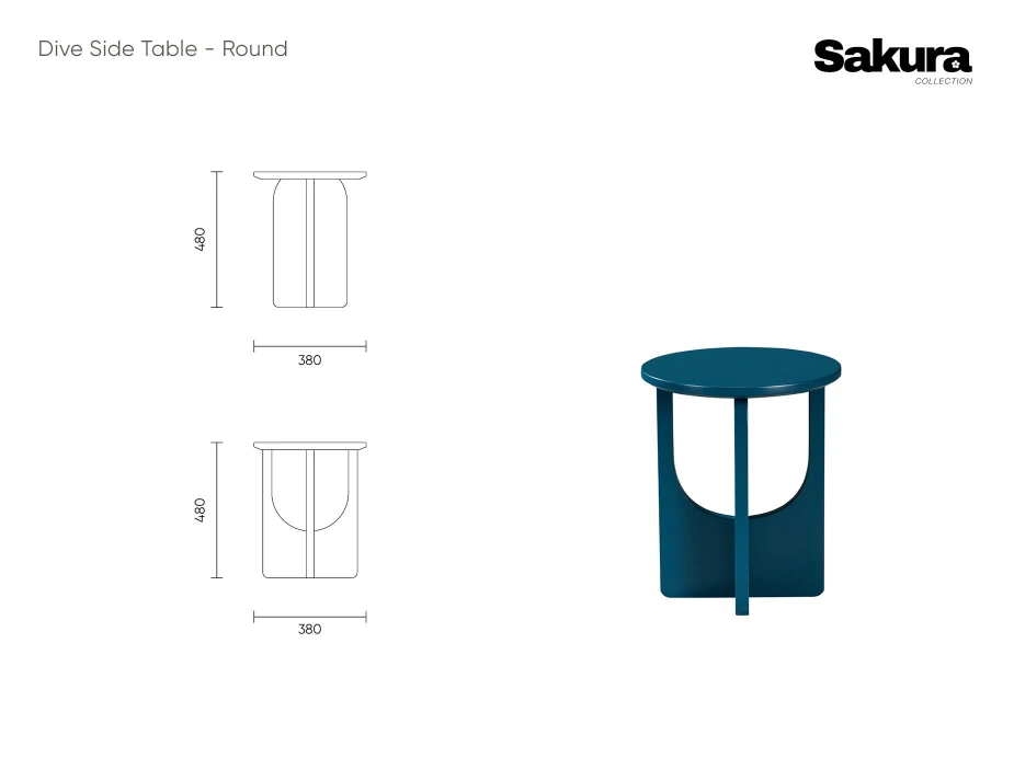 Sakura Collection Line Drawings Dive Side Table Square Website