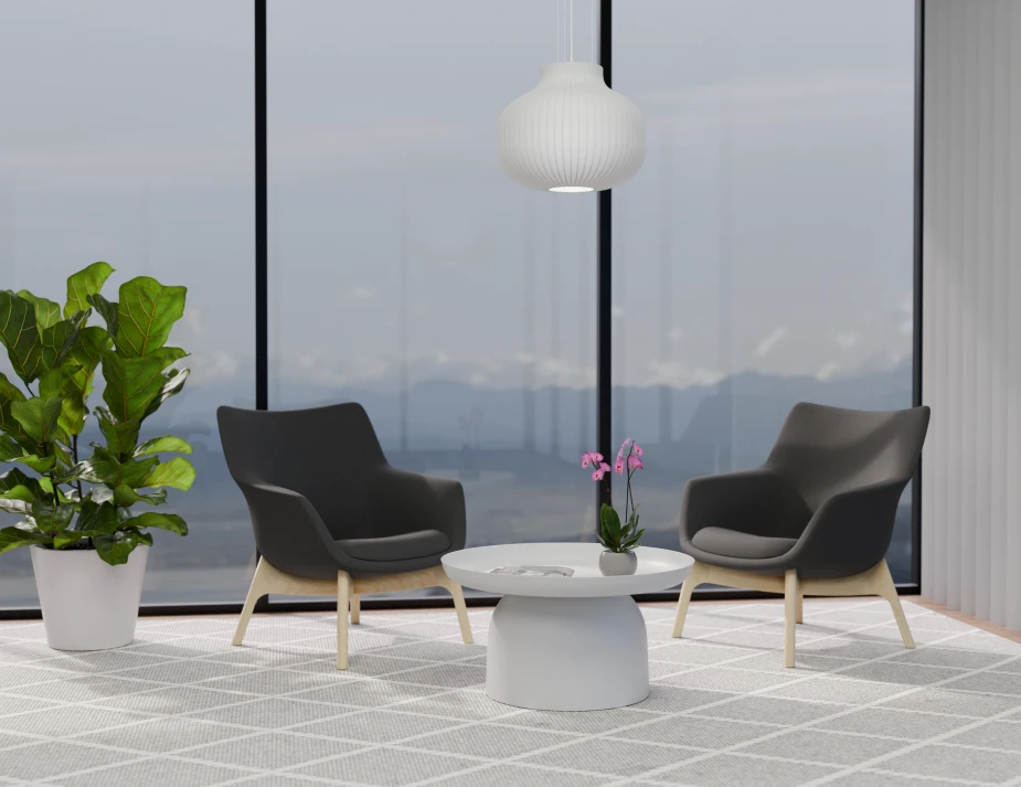 Flow Chair Charcoal Lifestyle