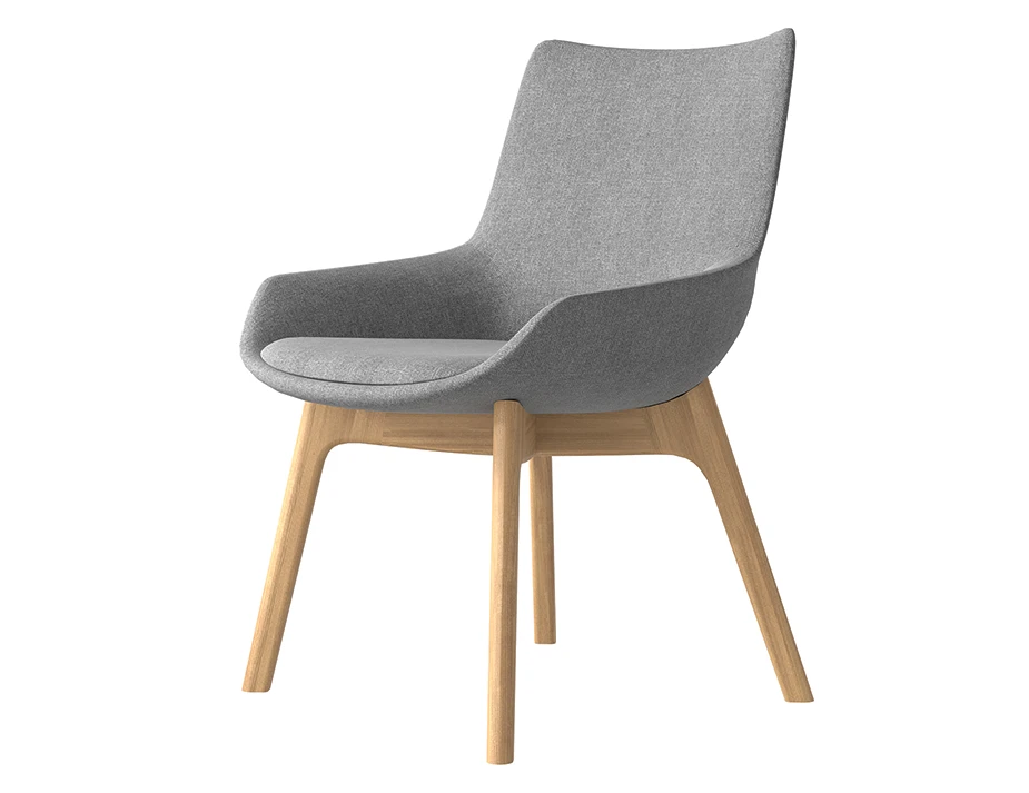 Flow Chair Low Woodbase Grey