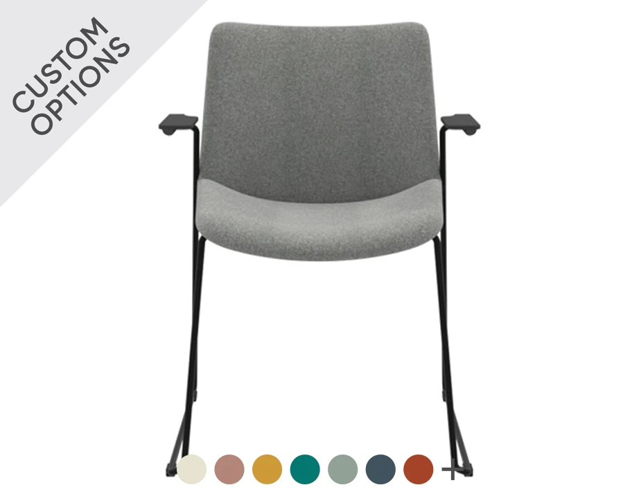 Flow Diining Chair Sled Base With Arms Hero