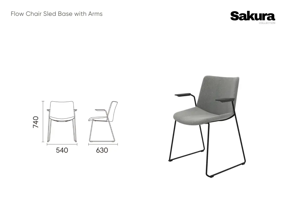 Sakura Collection Flow Chair Sled Base With Arms Website
