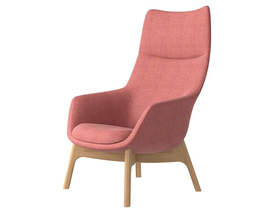 Flow Lounge High Back Wood Base