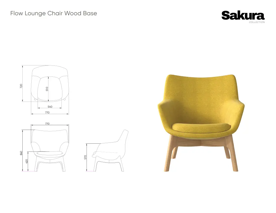 Sakura Collection Flow Lounge Chair Wood Base Website