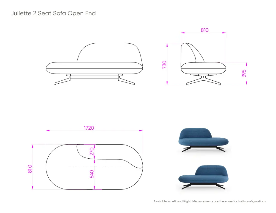 Juliette 2 Seat Sofa Open End
