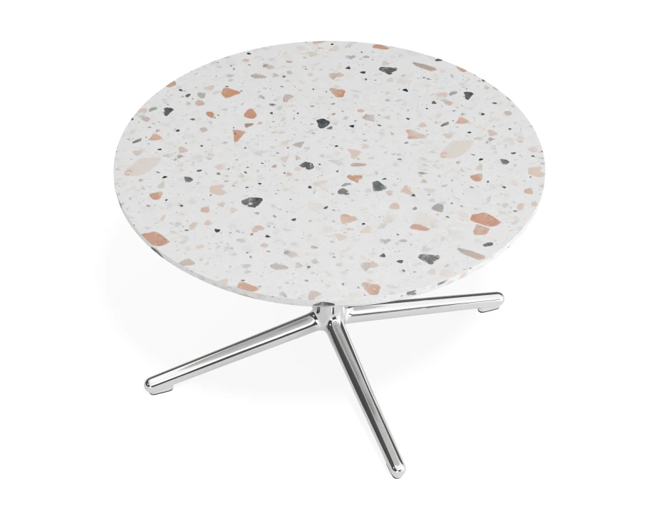 Place Coffeetable 700dia Terrazzo Chrome