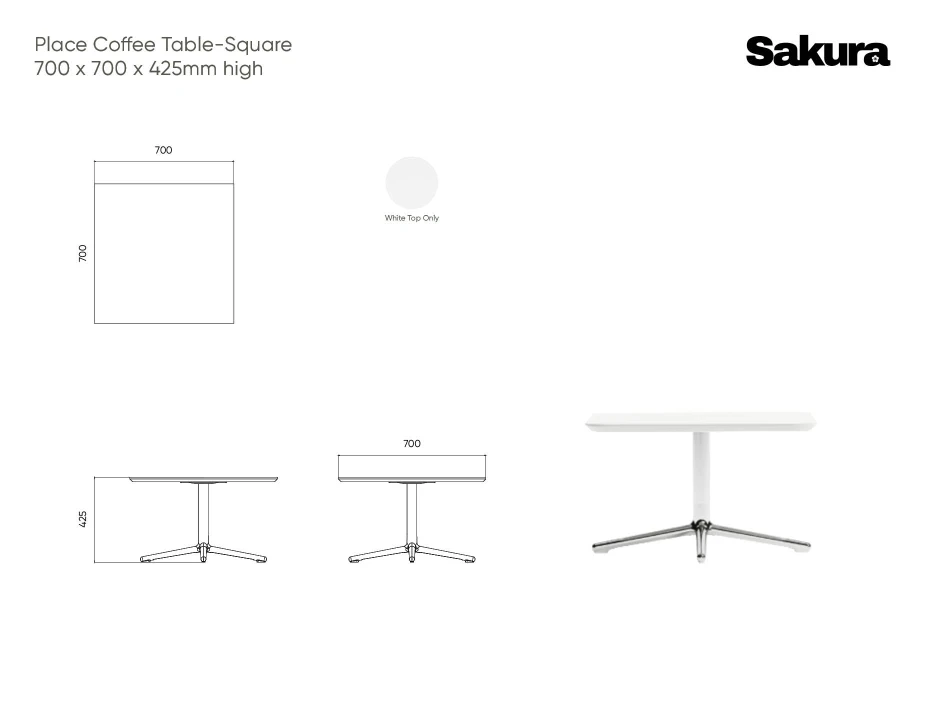 Place Coffee Table Line Drawings 70 X 70 X 425cm