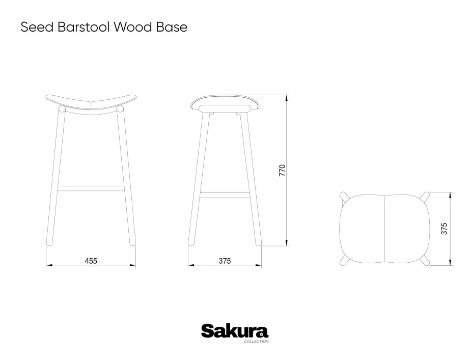 Seed Barstool Wood Base