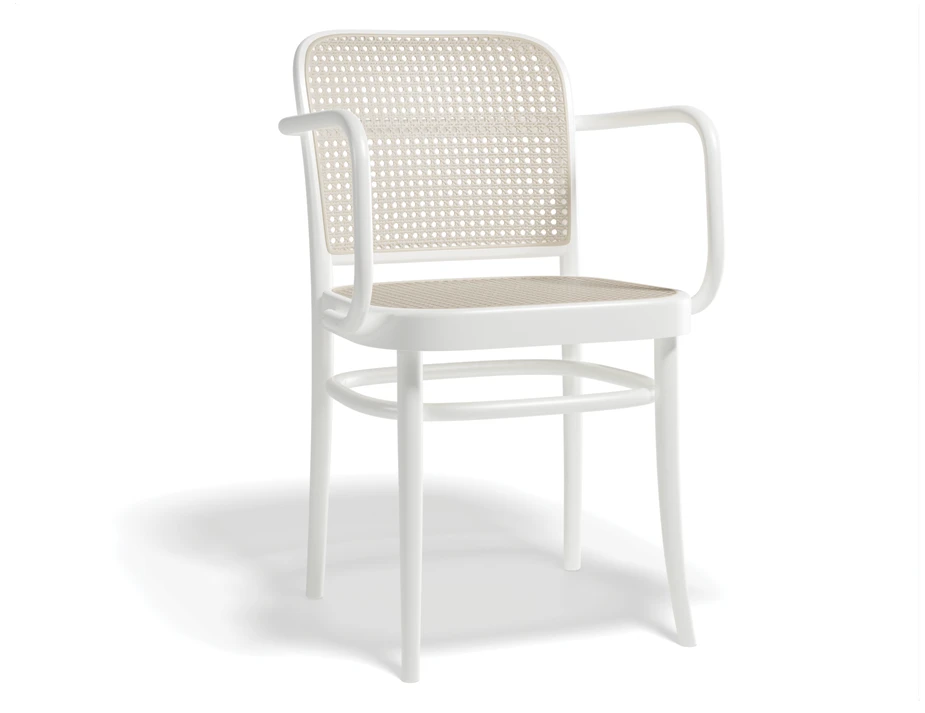 811 Armchair White Cane