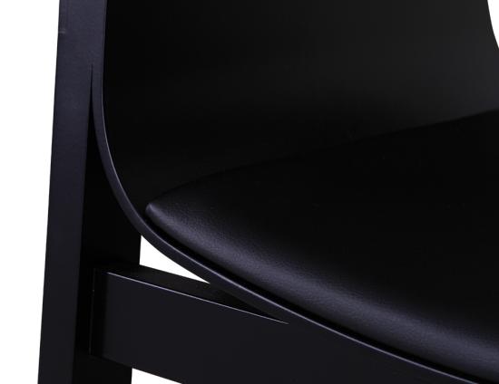 Merano Armchair - Black Stain Beechwood - Upholstered Seat and Back - Black - by TON