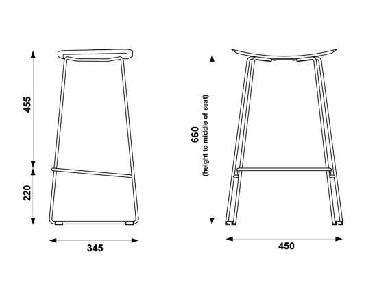 Winnie Stool - White - White Leather 