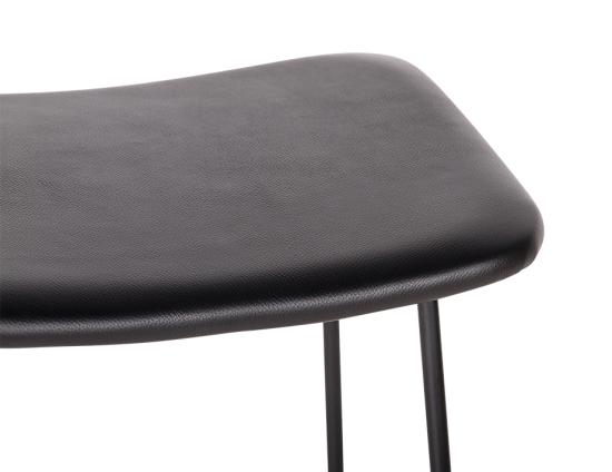Winnie Low Stool - Black - Black Leather 