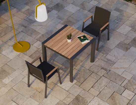 Vydel Table - Outdoor - 90cm x 90cm - Charcoal 