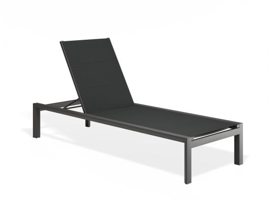 Alvor Sun Lounge - Charcoal - Black Mesh