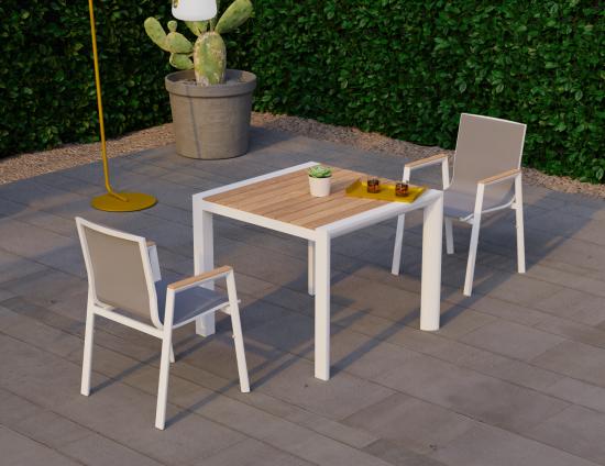 Vydel Table - Outdoor - 90cm x 90cm - White 