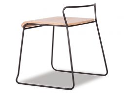 Krafter Low Stool Black Frame Oak