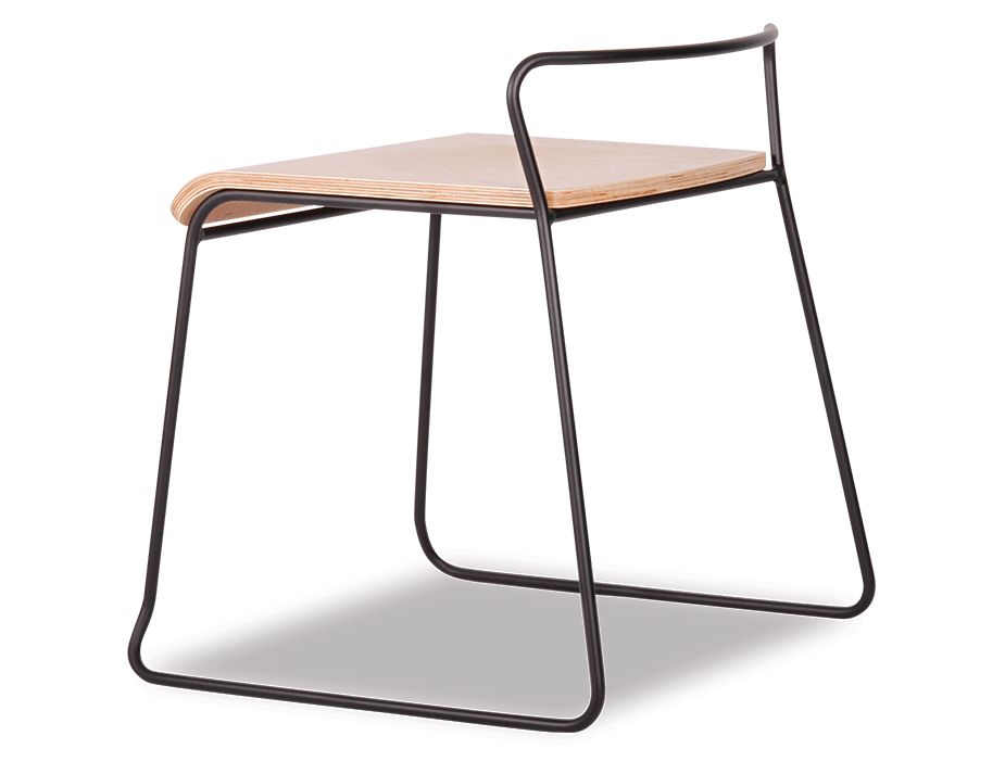 Krafter Low Stool Black Frame Oak