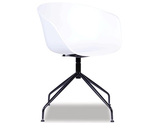 Ponte White Chair - Matte Black Legs