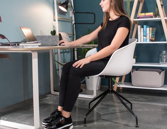 Ponte White Chair - Matte Black Legs