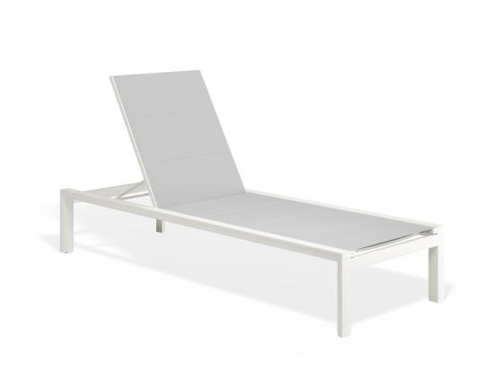 Alvor Sun Lounge - White - Light Grey Mesh