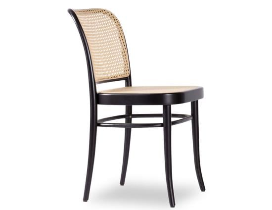 811 Hoffmann Chair - Black Stain - Cane Seat - Cane Backrest - by TON